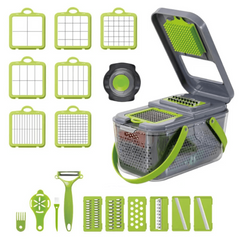22 In 1 Vegetable Cutter With Stainless Steel Blades And Interchangeable Accessories Multipurpose Kitchen Slicer Tool